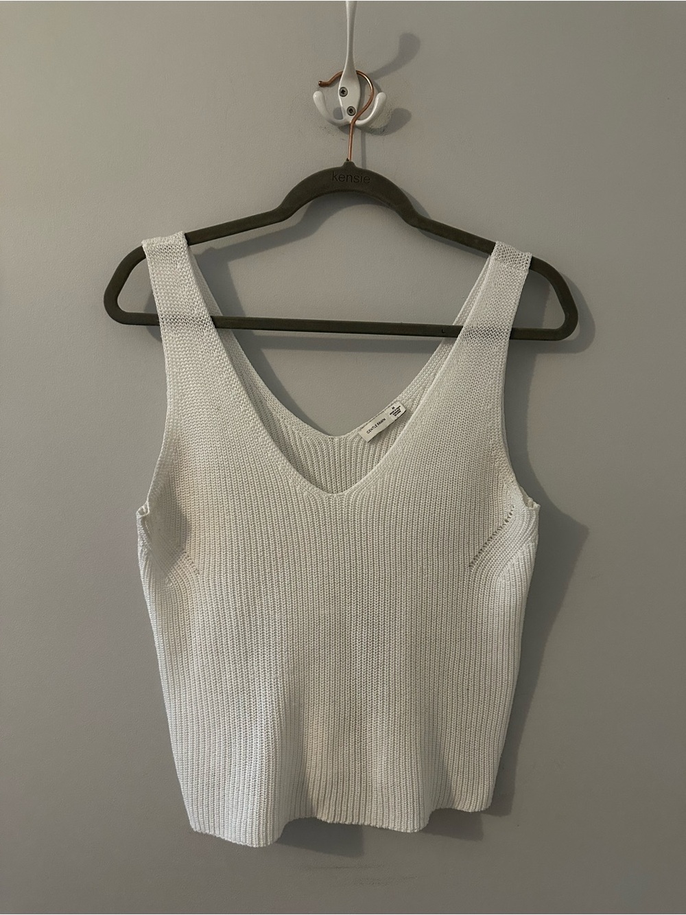 Gentle Fawn White Ribbed V-Neck Tank